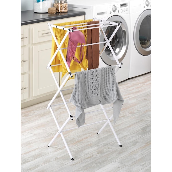 Whitmor Whitmor 20.5 in. H X 22.5 in. W X 3.5 in. D Metal Accordian Collapsible Clothes Drying Rack - 6023-4688