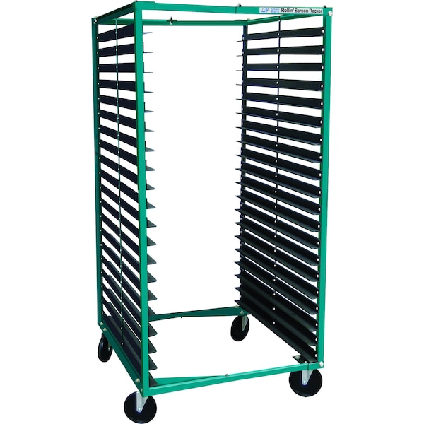Saturn Rack SATURN ROLLIN' SCREEN RACKER, 31 in. Deep with 20 Acrylic Brackets - RSR31