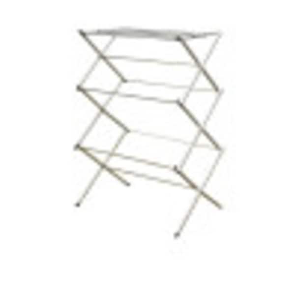 Home Basics Sunbeam 3 Tier RustProof Enamel Coated Steel Collapsible Clothes Drying Rack, Grey - CD10114