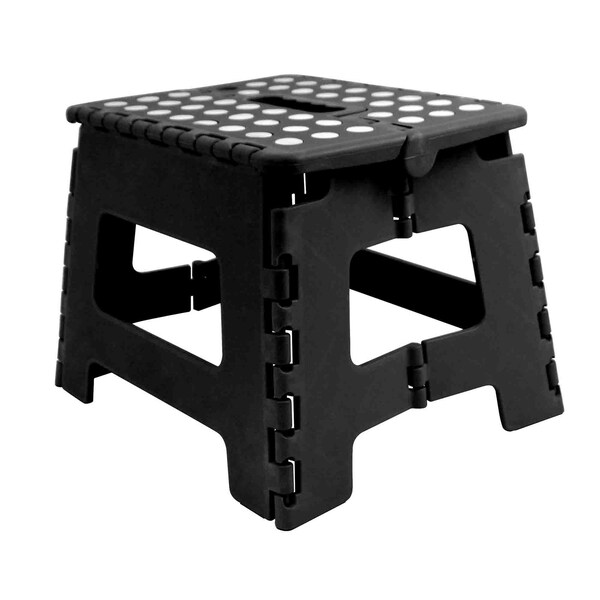 Home Basics Home Basics Small Plastic Folding Stool with Non-Slip Dots - ZOR96100