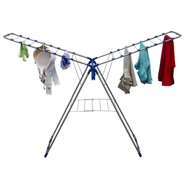 Home Basics Home Basics Folding Clothes Drying Rack with Zippered Laundry Bag - ZOR96099