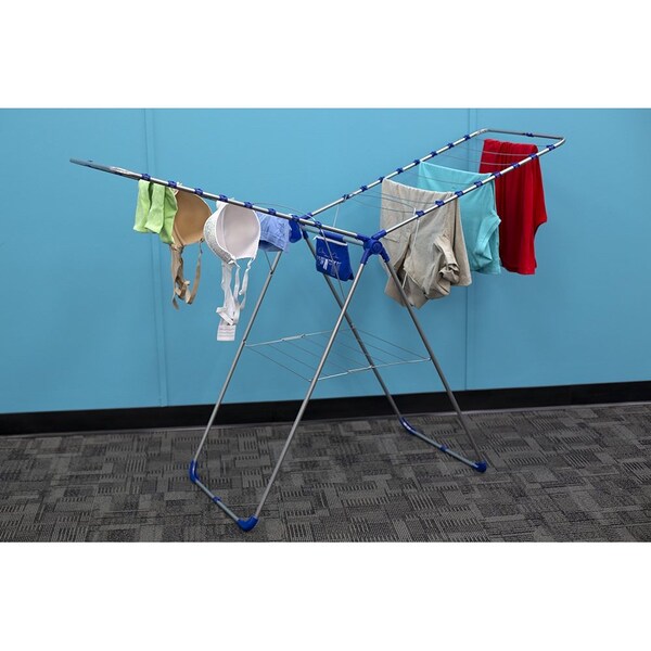 Home Basics Home Basics Folding Clothes Drying Rack with Zippered Laundry Bag - ZOR96099