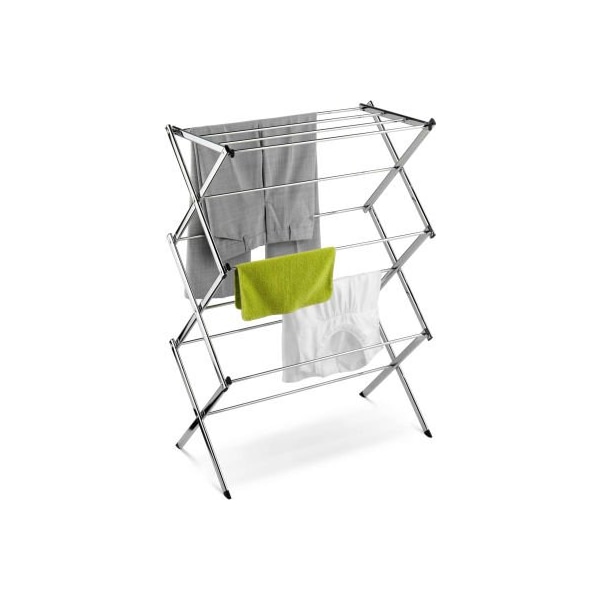 Honey Can Do International. 3-Tier Accordion Clothes Drying Rack, Chrome Plated Steel, 24-Linear Feet Capacity - DRY-01234