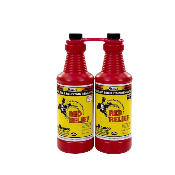Namco Manufacturing Red Relief Stain Remover, 2 Bottle Kit, 2 qt. - 3080A