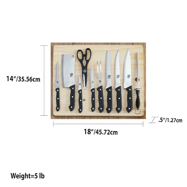 Home Basics Home Basics 10 Piece Knife Set with Cutting Board - ZOR96173