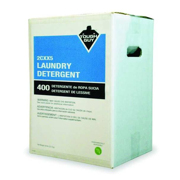 Tough Guy Laundry Detergent, High Efficiency (HE), Powder, Box, 50 lb, 240 Loads, Unscented - 2CXX5
