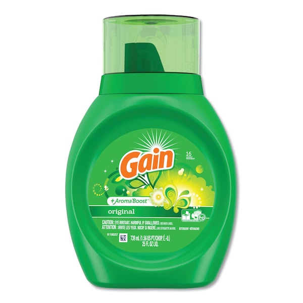 Gain Laundry Detergent, 25 oz Bottle, Liquid, Gain Original, 6 PK - 12783