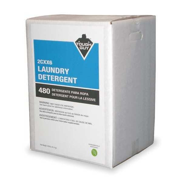 Tough Guy Laundry Detergent, High Efficiency (HE), Powder, Box, 100 lb, 480 Loads, Lightly Scented - 2CXX6
