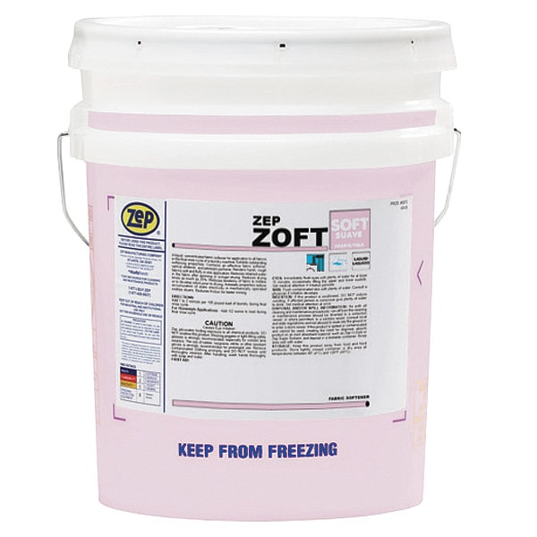 Zep High Efficiency Fabric Softener, 5 gal Pail, Liquid, Pleasant Citrus, Pink - 131935