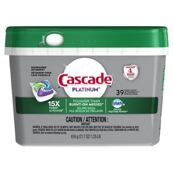 Cascade Cascade 1669175 Platinum Fresh Scent Pods Dishwasher Detergent - Pack of 39 - 1669175