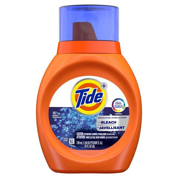 Tide High Efficiency Laundry Detergent, 25 oz Jug, Liquid, Original, Blue, 6 PK - 37373