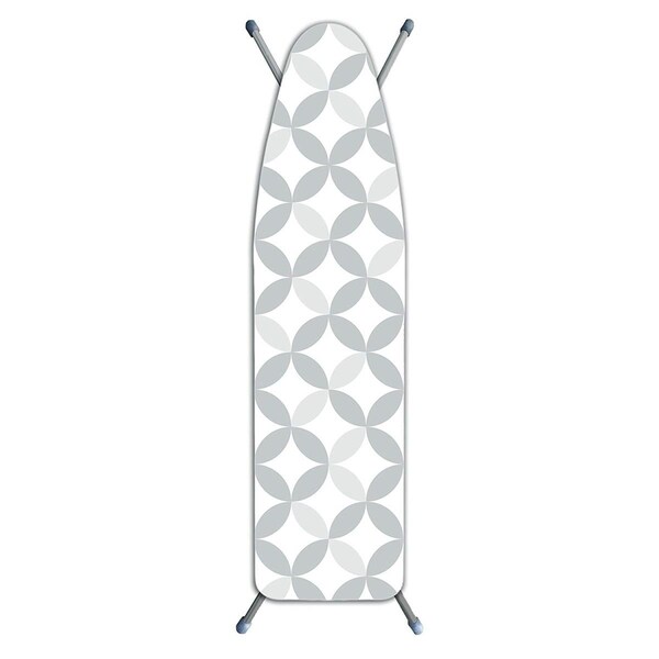 Westex 15 x 54 in. Laundry Solutions by Deluxe Extra Thick Geo Tonal Circles Ironing Board Cover, Gray - IB0306