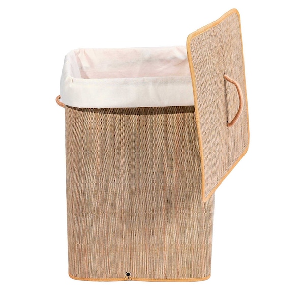 Vintiquewise Square Mendong Collapsible Waterproof Laundry Hamper with Lid and Handles for Easy Carrying - QI004430-G_SQ