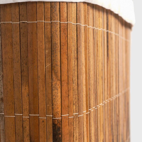Vintiquewise Square Bamboo Collapsible Waterproof Laundry Hamper with Lid and Handles for Easy Carrying - QI004430-B_SQ