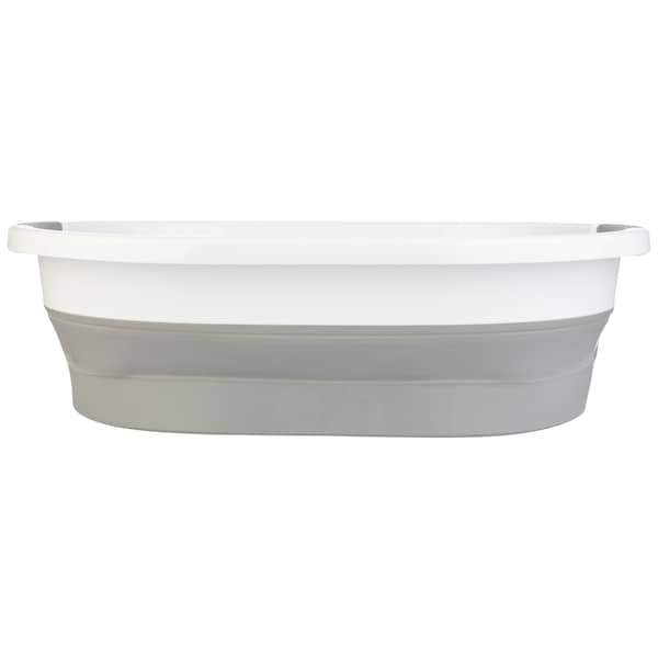Wakeman Collapsible Laundry Basket - 39L Portable Sink, Plastic Bin, or Ice Bucket by Wakeman Gray - 75-CMP1137