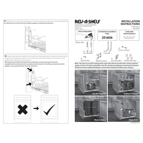 Rev-A-Shelf Rev-A-Shelf Polymer Pull Out Hamper for VanityCloset Applications - HPRV-1925DM S