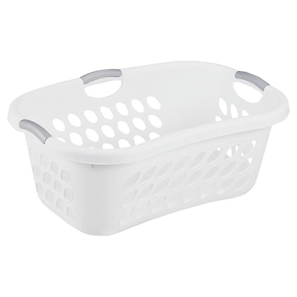 Sterilite Ultra Laundry Basket, 1.25 bu Capacity, Plastic, White, 1-Compartment - 12108006