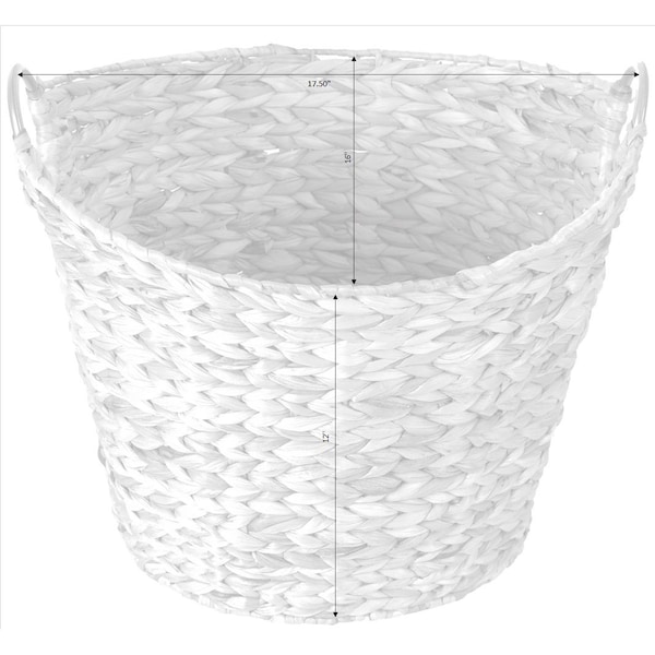 Vintiquewise Large Round Water Hyacinth Wicker Laundry Basket - QI003364.L