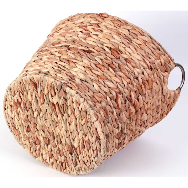 Vintiquewise Large Round Water Hyacinth Wicker Laundry Basket - QI003364.L