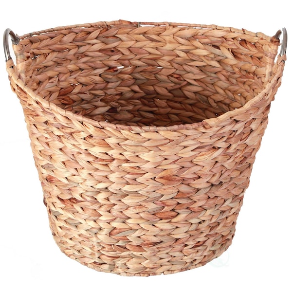 Vintiquewise Large Round Water Hyacinth Wicker Laundry Basket - QI003364.L