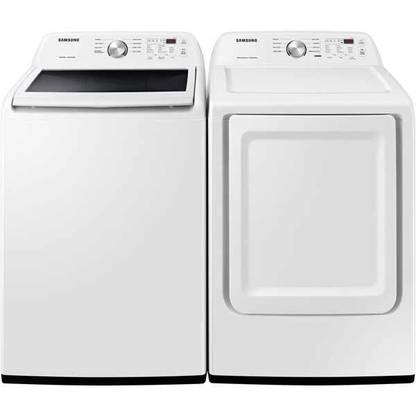 Almo Samsung WA45T3200AW 4.5 cu. ft. Washer and DVG45T3200W 7.2 cu. ft. Gas Dryer Laundry Pair - WA45T3200AW-G-KIT