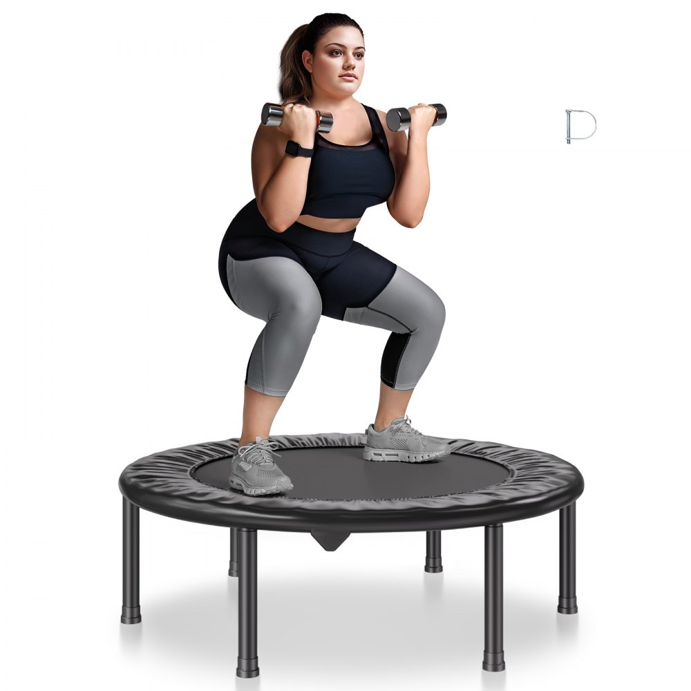 VEVOR 36" Foldable Mini Fitness Trampoline Adults Indoor Exercise Rebounder - YXJSBC36YCBD7MNVKV0