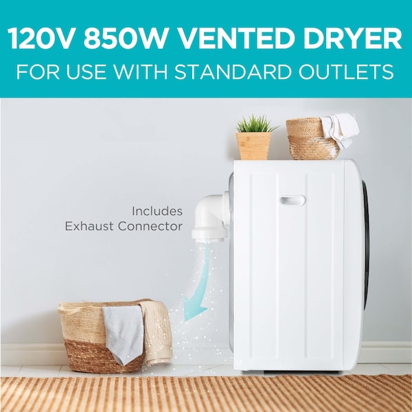 Black & Decker 1.5 Cu. Ft. Electric Dryer, White - BCED15