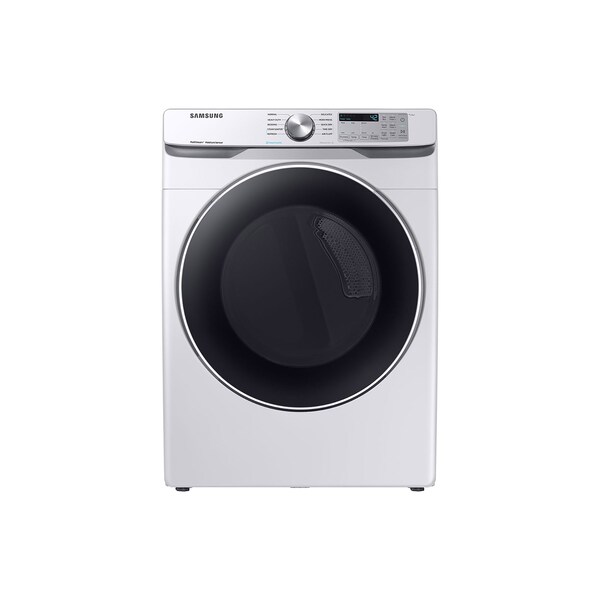 Almo Samsung 7.5 cu. ft. Gas Steam Dryer with Sanitize Cycle and Sensor Dry in White - DVG45T6200W