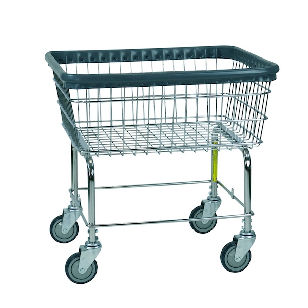 R&B Wire Products Economy Rolling Wire Laundry Cart, 2.5 Bushel, Chrome - 96CBC