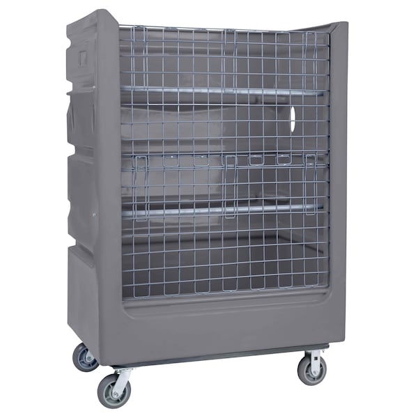 R&B Wire Products 48 Cubic Foot Poly Turnabout Truck, Gray - 747G