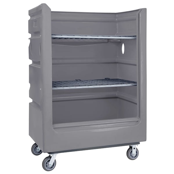 R&B Wire Products 48 Cubic Foot Poly Turnabout Truck, Gray - 747G