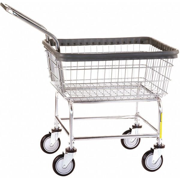 R&B Wire Products Wire Utility Cart with Handle, 2.5 Bushel, Chrome - 100CECLCH