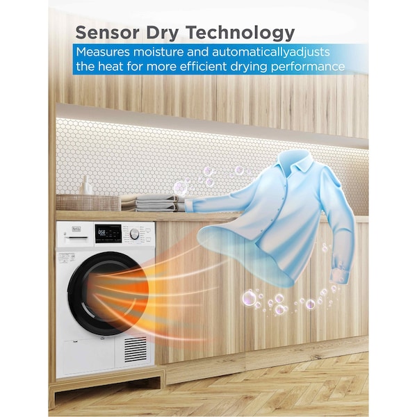 Black & Decker 4.4 Cu. Ft. Electric Dryer with Heat Pump, 240V - BDFH44M