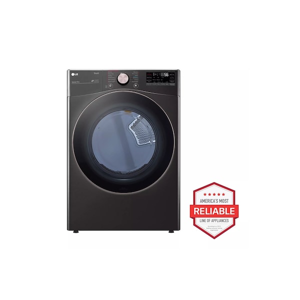 Almo LG 7.4 Cu. Ft. Black Steel Smart Stackable Electric Dryer, TurboSteam and Sensor Dry Technology - DLEX4000B