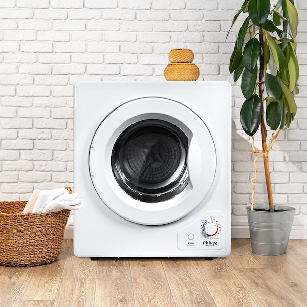 Edendirect 2.6 cu. ft. Vented Electric Dryer in White with Sensor Dry, 4 Auto Drying Modes, Exhaust Duct - PVSC04D-W-2