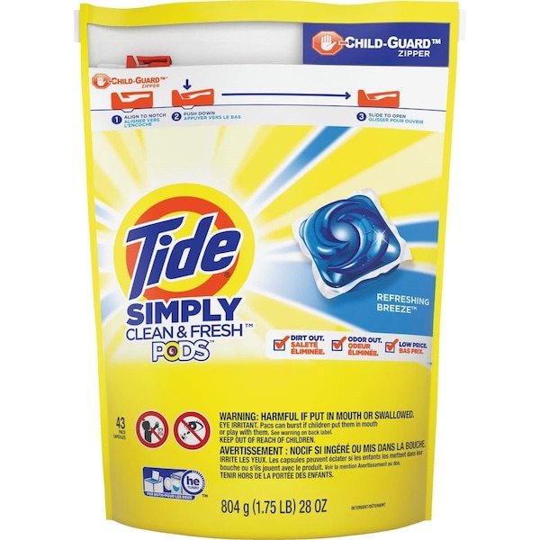Tide Simply Clean & Fresh 28 Oz. 43 Load High Efficiency Pod Laundry Detergent - 3700075230