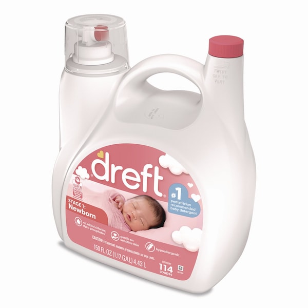 Dreft Ultra Laundry Detergent, Stage 1: Newborn, 150 oz Plastic Bottle with Dispensing Top - 21280
