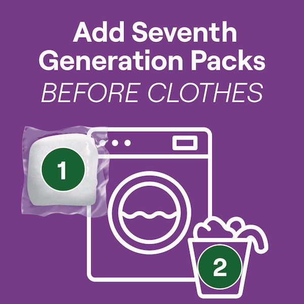 Seventh Generation Natural Laundry Detergent Packs, Powder, Lavender Scent, 45 Packets/Pack, 8PK - 62692700