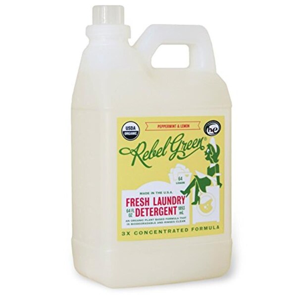 Rebel Green 64 fl oz Organic Peppermint & Lemon Laundry Detergent, 4PK - 1969658