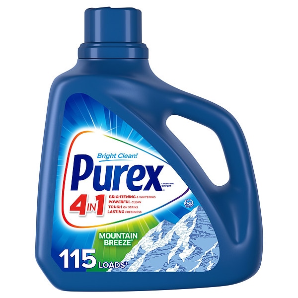 Purex High Efficiency Laundry Detergent, 150 oz Jug, Liquid, Mountain, Blue, 4 PK - 05016