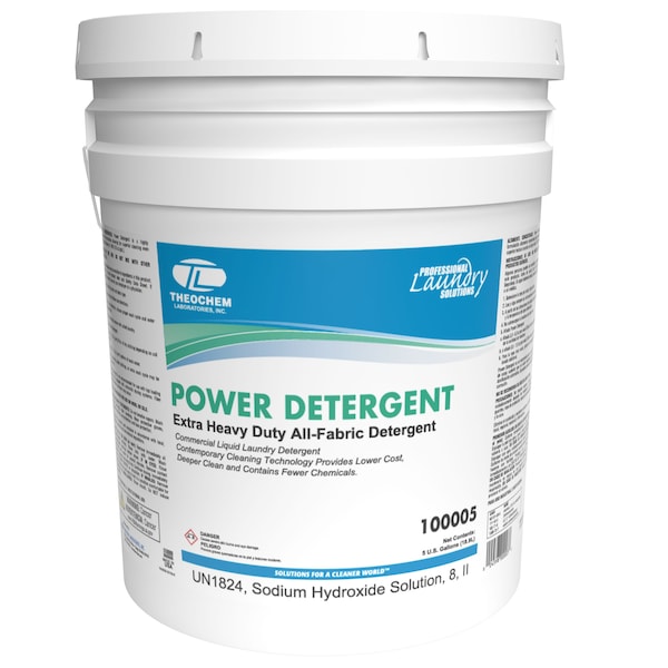 Theochem Laundry Detergent, 5 gal Pail, Liquid, Odourless, Greenish blue - 100005-99990-1P