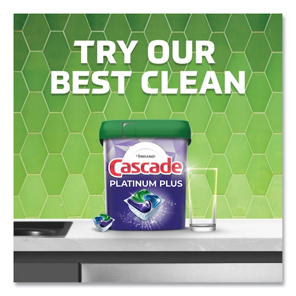 Cascade Platinum Plus ActionPacs Dishwasher Detergent Pods, Fresh Scent, 28.4 oz Tub, 156PK - 80374822