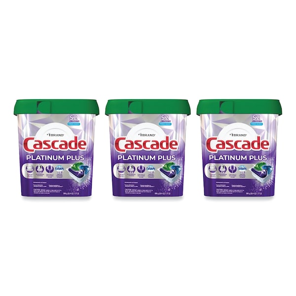 Cascade Platinum Plus ActionPacs Dishwasher Detergent Pods, Fresh Scent, 28.4 oz Tub, 156PK - 80374822