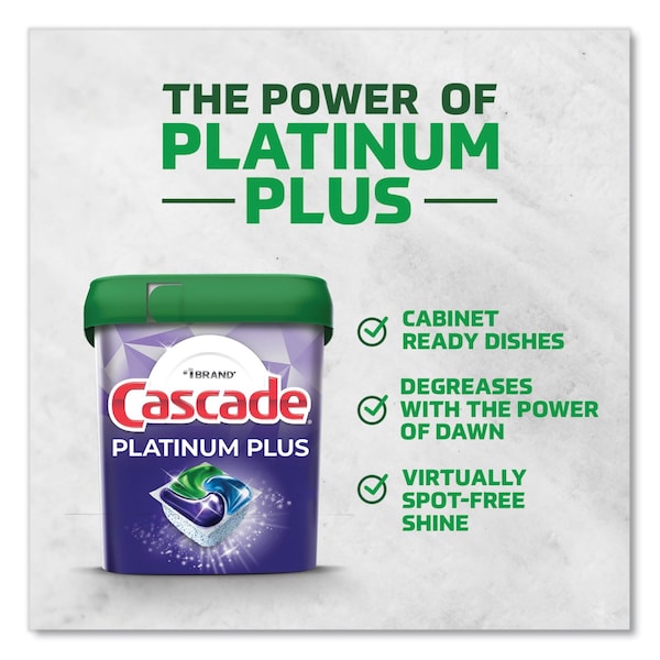 Cascade Platinum Plus ActionPacs Dishwasher Detergent Pods, Fresh Scent, 28.4 oz Tub, 156PK - 80374822