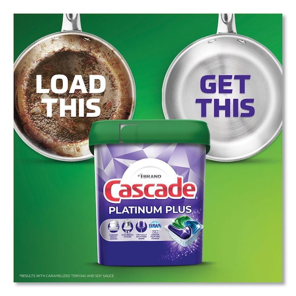 Cascade Platinum Plus ActionPacs Dishwasher Detergent Pods, Fresh Scent, 28.4 oz Tub, 156PK - 80374822