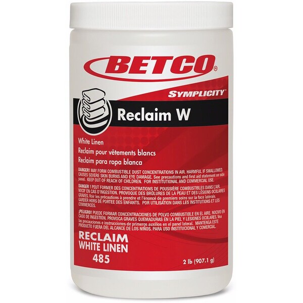 Betco Symplicity Reclaim W White Linen Laundry Powder, 2 lbs, 6PK - 4857900