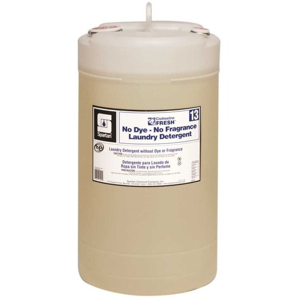 Spartan Chemical Clothesline Fresh 15 Gallon No Dye-No Fragrance Laundry Detergent - 701315