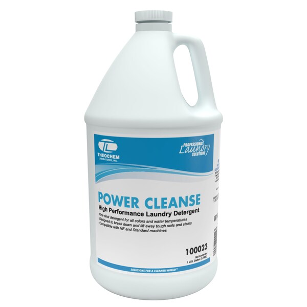 Theochem Laundry Detergent, 1 gal Bottle, Liquid, Odourless, Blue, 4 PK - 100023-99990-7G