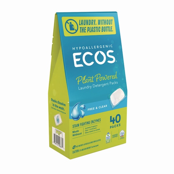 Ecos Pro Laundry Detergent Packs, Free and Clear, 40PK - 963706