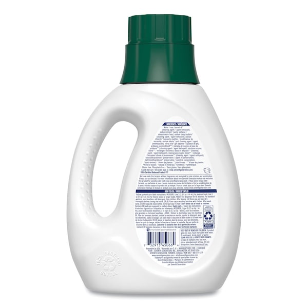 Seventh Generation Natural Liquid Laundry Detergent, Fragrance Free, 45 oz Bottle - 10732913450661